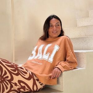 Welikebali Terracotta Colored Oversized Sweatshirt- only in Bali. Size SM